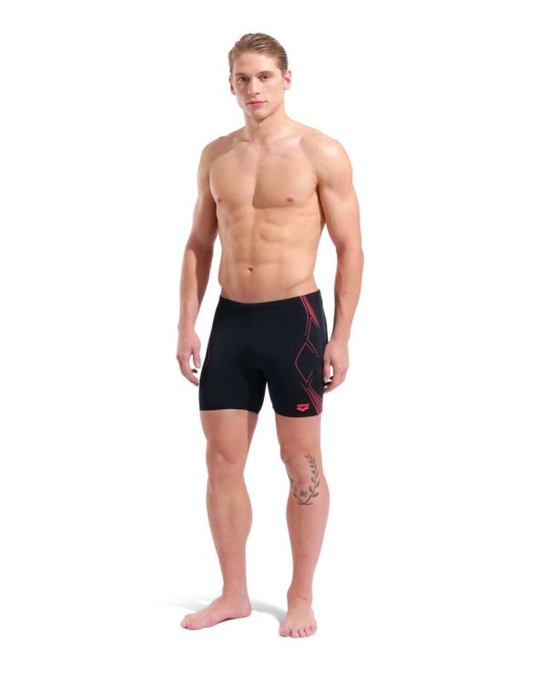 ARENA ARENA M GRAPHIC SWIM MID JAMMER BLACK/CORAL  (zwart) - De Peperstraat (Poperinge)
