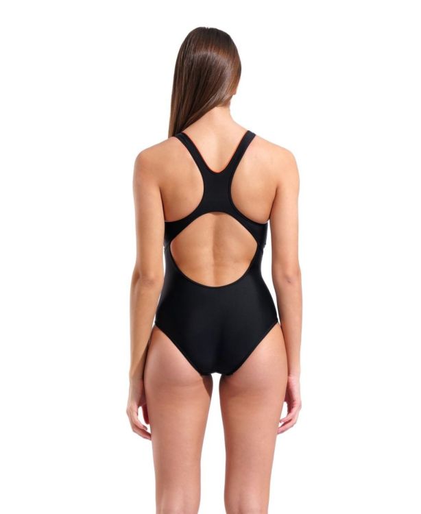 ARENA ARENA W ELASTIC SWIMSUIT SWIM PRO BACK BLACK/CALYPSO/CORAL  (zwart) - De Peperstraat (Poperinge)