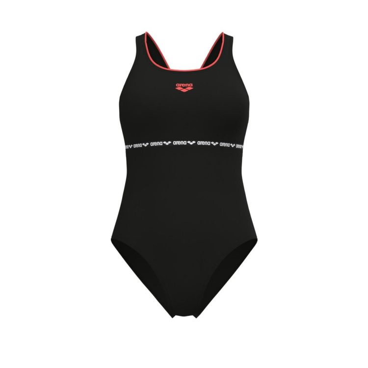 ARENA ARENA W ELASTIC SWIMSUIT SWIM PRO BACK BLACK/CALYPSO/CORAL  (zwart) - De Peperstraat (Poperinge)
