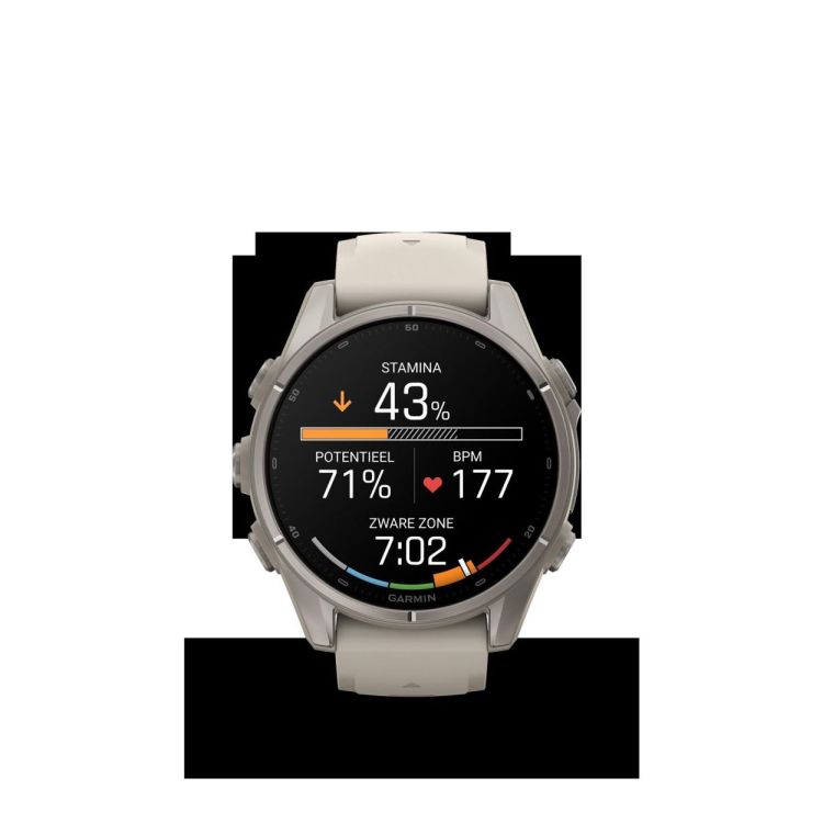 GARMIN GARMIN fenix® 9 – 43mm Titanium met siliconen band in Fog Gray  - De Peperstraat (Poperinge)