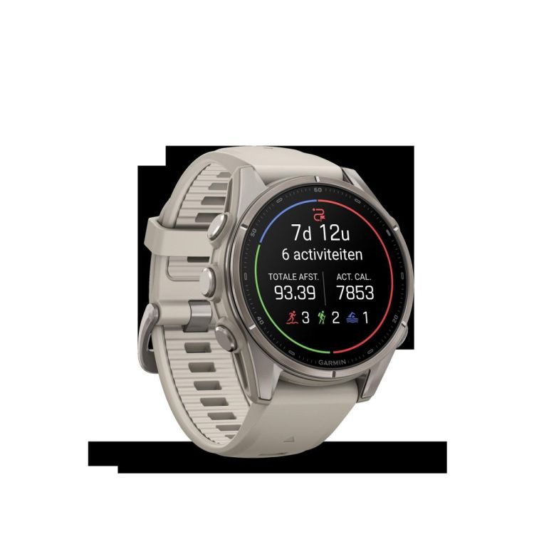 GARMIN GARMIN fenix® 9 – 43mm Titanium met siliconen band in Fog Gray  - De Peperstraat (Poperinge)