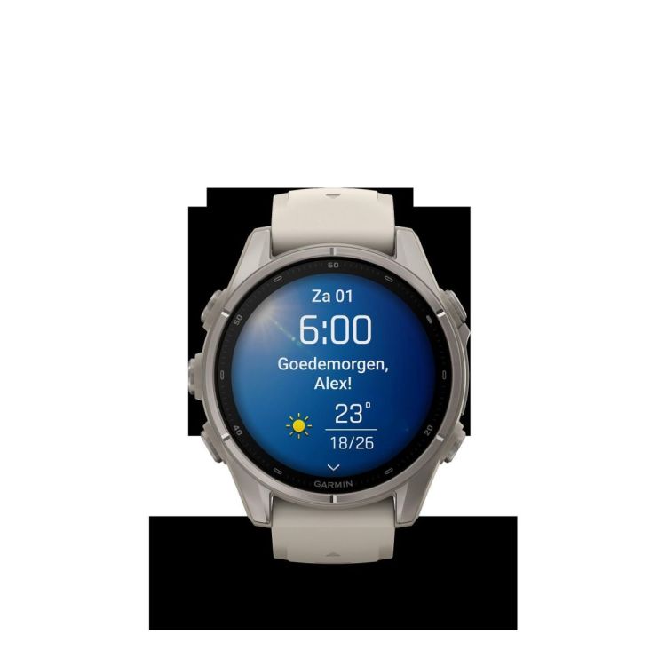 GARMIN GARMIN fenix® 9 – 43mm Titanium met siliconen band in Fog Gray  - De Peperstraat (Poperinge)