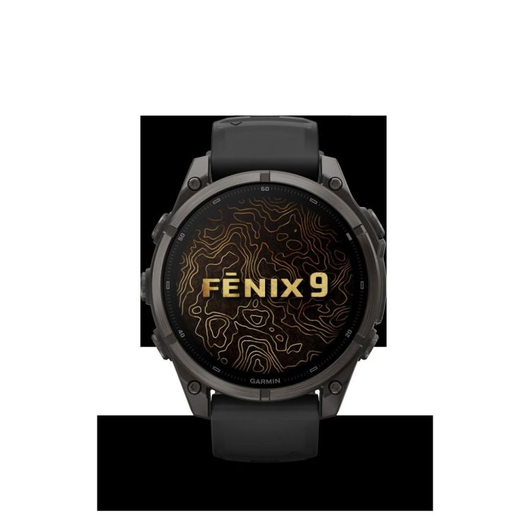 GARMIN GARMIN fenix® 9 – 47mm Carbon grey DLC-titanium met Zwarte siliconen band  - De Peperstraat (Poperinge)