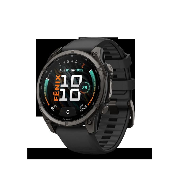 GARMIN GARMIN fenix® 9 – 47mm Carbon grey DLC-titanium met Zwarte siliconen band  - De Peperstraat (Poperinge)