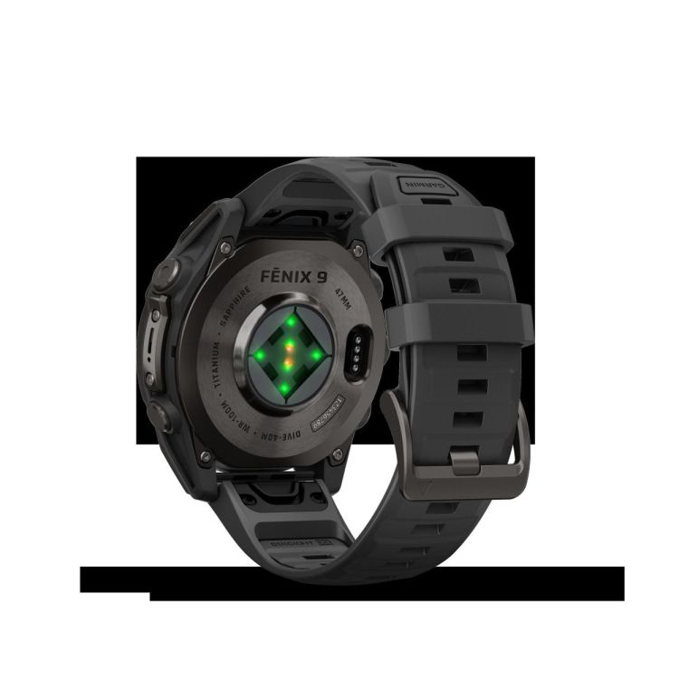 GARMIN GARMIN fenix® 9 – 47mm Carbon grey DLC-titanium met Zwarte siliconen band  - De Peperstraat (Poperinge)