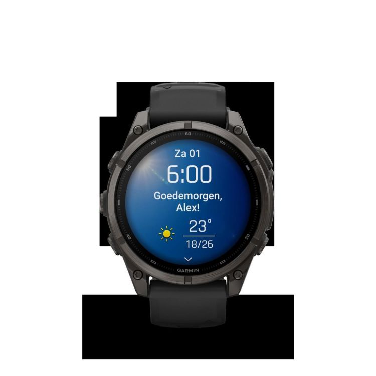 GARMIN GARMIN fenix® 9 – 47mm Carbon grey DLC-titanium met Zwarte siliconen band  - De Peperstraat (Poperinge)