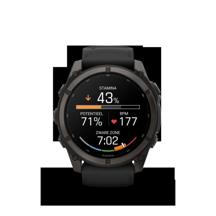 GARMIN GARMIN fenix® 9 – 51mm Carbon grey DLC-titanium met Zwarte siliconen band  (zwart) - De Peperstraat (Poperinge)