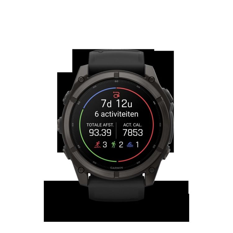 GARMIN GARMIN fenix® 9 – 51mm Carbon grey DLC-titanium met Zwarte siliconen band  (zwart) - De Peperstraat (Poperinge)