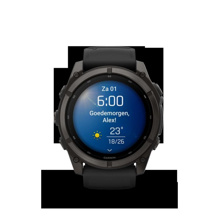 GARMIN GARMIN fenix® 9 – 51mm Carbon grey DLC-titanium met Zwarte siliconen band  (zwart) - De Peperstraat (Poperinge)