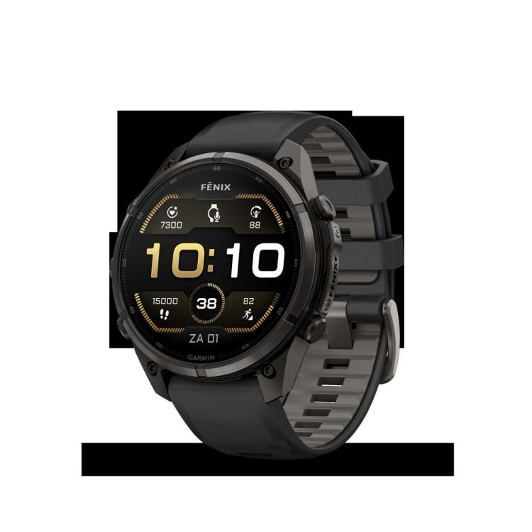 GARMIN GARMIN fenix® 9 Pro – 47mm Carbon Grey DLC titanium met siliconen band in Zwart/Pebble Gray  - De Peperstraat (Poperinge)