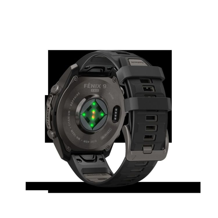 GARMIN GARMIN fenix® 9 Pro – 47mm Carbon Grey DLC titanium met siliconen band in Zwart/Pebble Gray  - De Peperstraat (Poperinge)