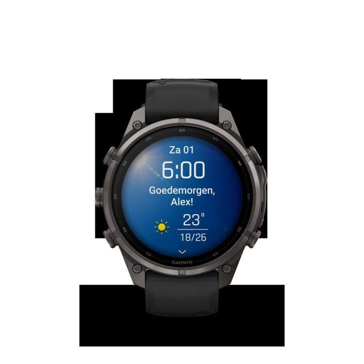 GARMIN GARMIN fenix® 9 Pro – 47mm Carbon Grey DLC titanium met siliconen band in Zwart/Pebble Gray  - De Peperstraat (Poperinge)