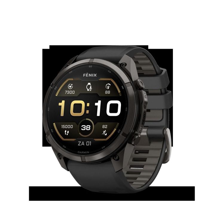 GARMIN GARMIN fenix® 9 Pro – 51mm Carbon Grey DLC titanium met siliconen band in Zwart/Pebble Gray  - De Peperstraat (Poperinge)