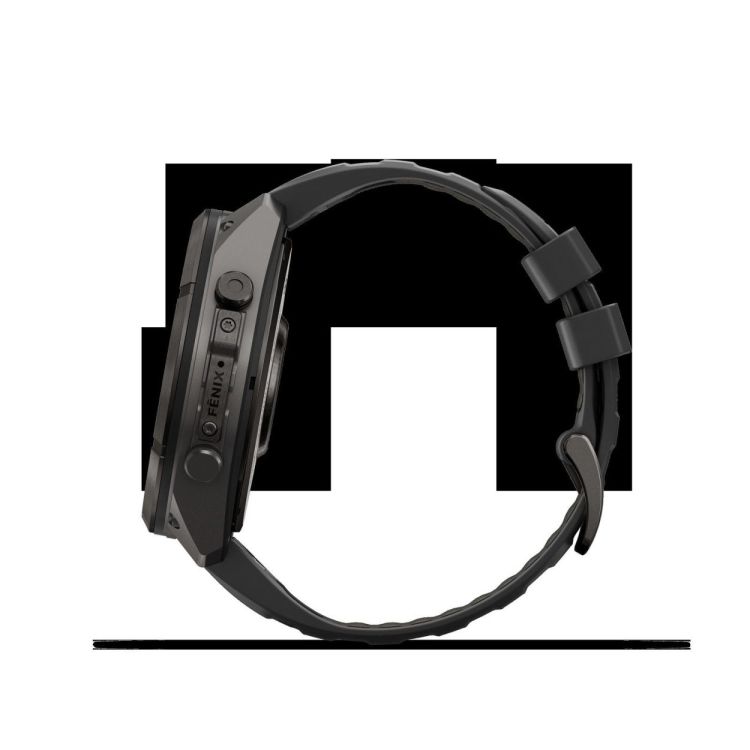 GARMIN GARMIN fenix® 9 Pro – 51mm Carbon Grey DLC titanium met siliconen band in Zwart/Pebble Gray  - De Peperstraat (Poperinge)