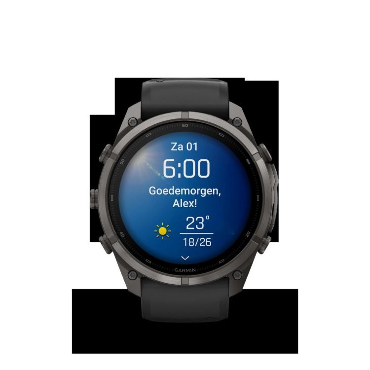 GARMIN GARMIN fenix® 9 Pro – 51mm Carbon Grey DLC titanium met siliconen band in Zwart/Pebble Gray  - De Peperstraat (Poperinge)