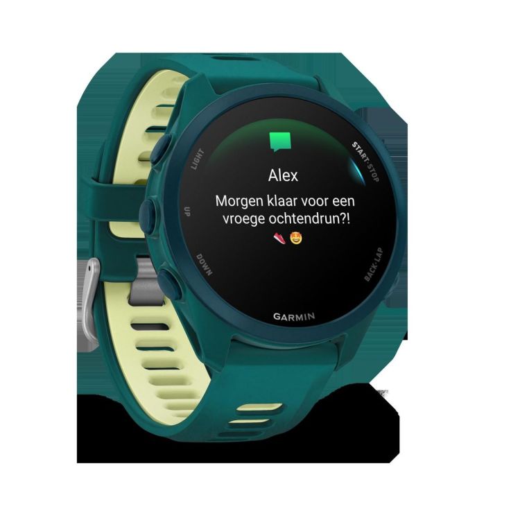 GARMIN GARMIN Forerunner® 170 Music Blauwgroen met Blauwgroen/Citroengele band  (groen) - De Peperstraat (Poperinge)
