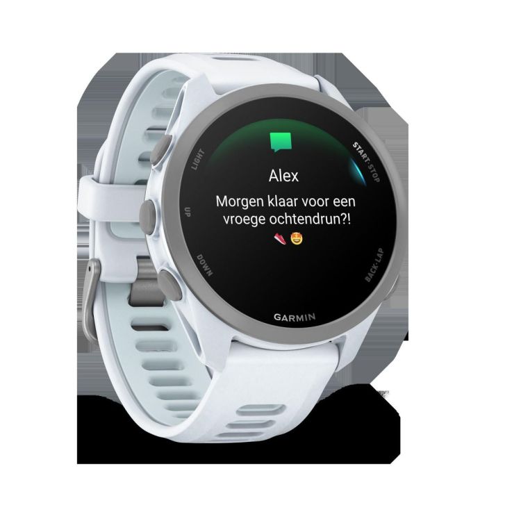 GARMIN GARMIN Forerunner® 170 Music Whitestone met Whitestone/Cloud Blue band  (wit) - De Peperstraat (Poperinge)