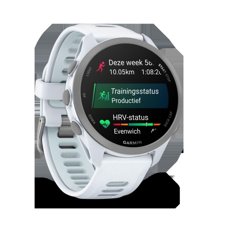 GARMIN GARMIN Forerunner® 170 Music Whitestone met Whitestone/Cloud Blue band  (wit) - De Peperstraat (Poperinge)