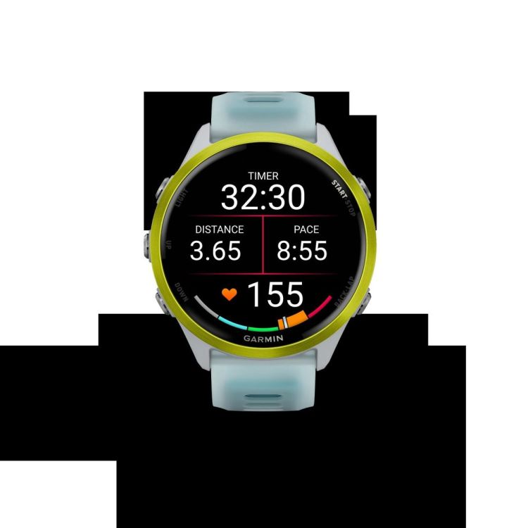  GARMIN Forerunner® 570 - 47mm Amp yellow aluminium met transparante whitestone/turquoise band  - De Peperstraat (Poperinge)