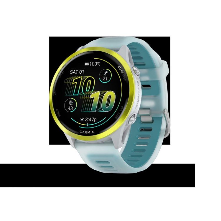  GARMIN Forerunner® 570 - 47mm Amp yellow aluminium met transparante whitestone/turquoise band  - De Peperstraat (Poperinge)
