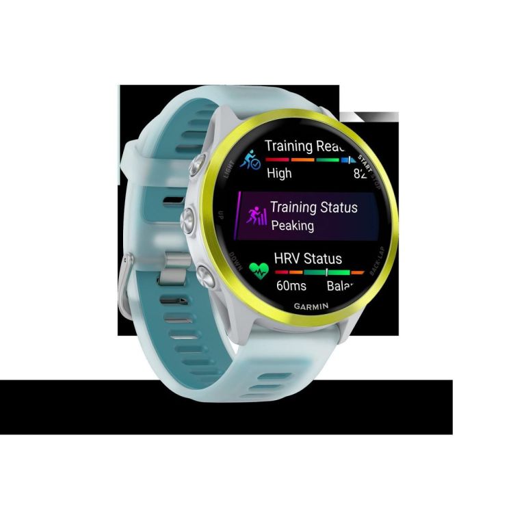  GARMIN Forerunner® 570 - 47mm Amp yellow aluminium met transparante whitestone/turquoise band  - De Peperstraat (Poperinge)