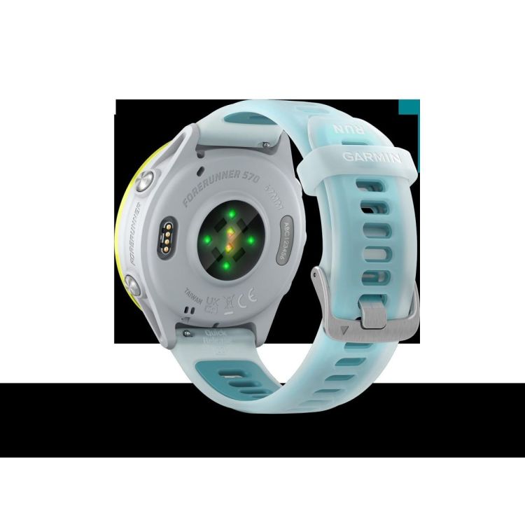  GARMIN Forerunner® 570 - 47mm Amp yellow aluminium met transparante whitestone/turquoise band  - De Peperstraat (Poperinge)