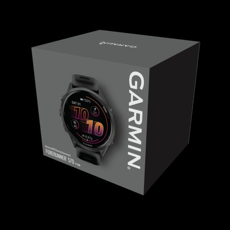 GARMIN GARMIN Forerunner® 570 - 47mm Slate grey aluminium met transparante zwarte/zwarte band  - De Peperstraat (Poperinge)