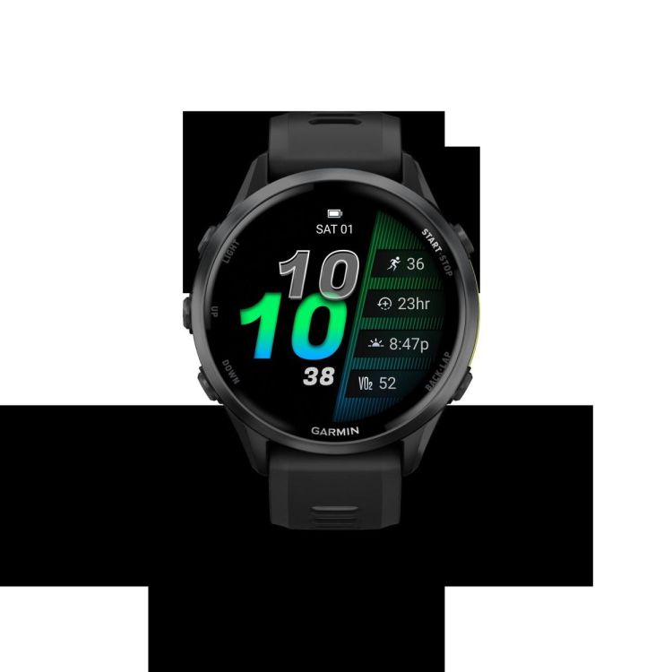 GARMIN GARMIN Forerunner® 970 Carbon grey dlc titanium met zwarte behuizing en zwarte/transparante whitestone band  - De Peperstraat (Poperinge)