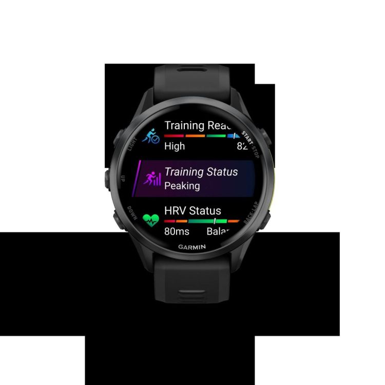 GARMIN GARMIN Forerunner® 970 Carbon grey dlc titanium met zwarte behuizing en zwarte/transparante whitestone band  - De Peperstraat (Poperinge)