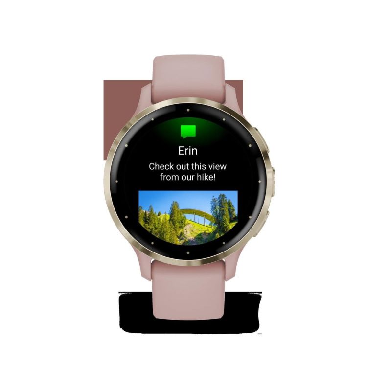 GARMIN GARMIN Venu® 3S, Soft Gold rand van roestvrij staal met Dust Rose behuizing en siliconen band  - De Peperstraat (Poperinge)