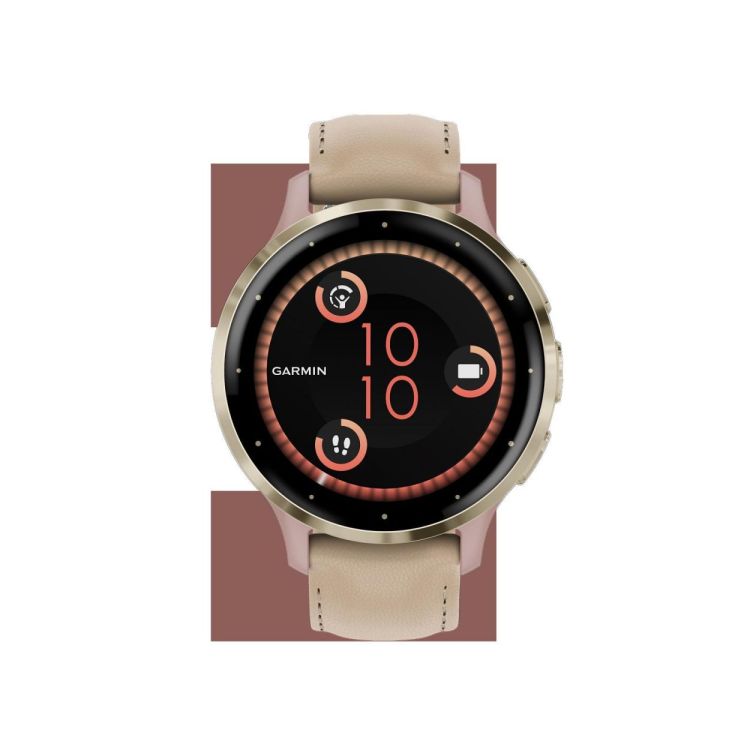 GARMIN GARMIN Venu® 3S, Soft Gold rand van roestvrij staal met Dust Rose behuizing en siliconen band  - De Peperstraat (Poperinge)