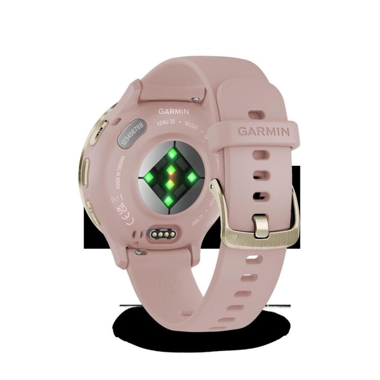 GARMIN GARMIN Venu® 3S, Soft Gold rand van roestvrij staal met Dust Rose behuizing en siliconen band  - De Peperstraat (Poperinge)