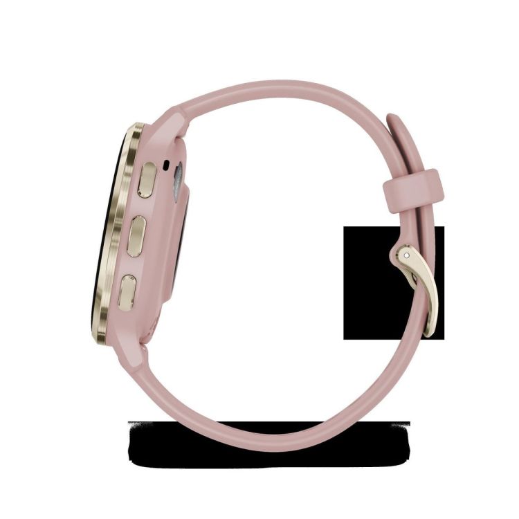 GARMIN GARMIN Venu® 3S, Soft Gold rand van roestvrij staal met Dust Rose behuizing en siliconen band  - De Peperstraat (Poperinge)