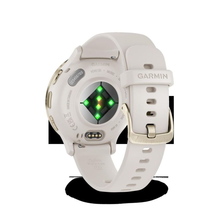 GARMIN GARMIN Venu® 3S, Soft Gold rand van roestvrij staal met Ivory behuizing en siliconen band  - De Peperstraat (Poperinge)