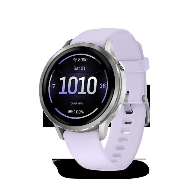  GARMIN Venu® 4 - 41 mm Zilver met Periwinkle siliconen band  - De Peperstraat (Poperinge)
