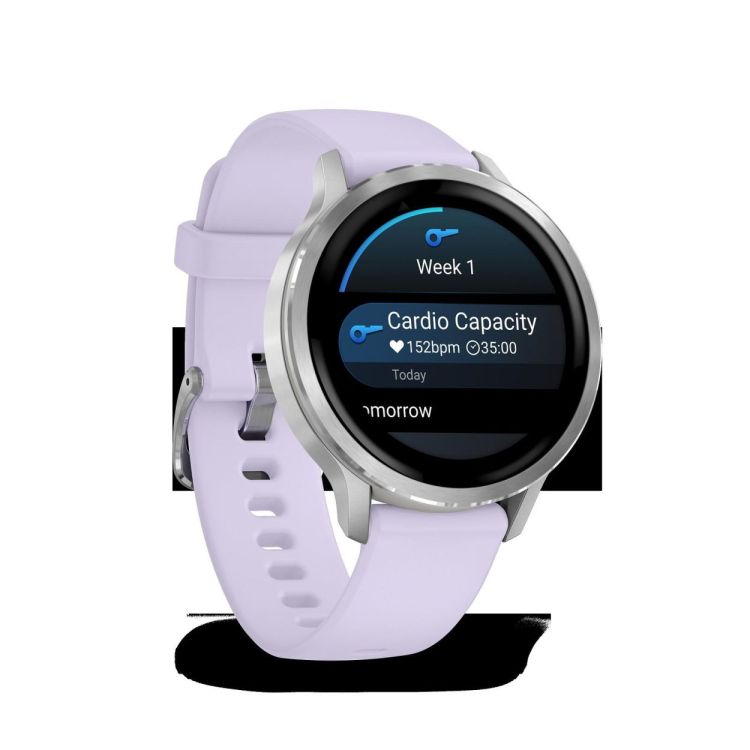  GARMIN Venu® 4 - 41 mm Zilver met Periwinkle siliconen band  - De Peperstraat (Poperinge)