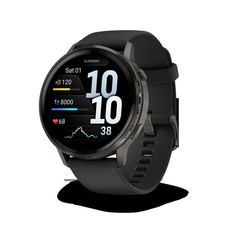  GARMIN Venu® 4 - 45 mm Slate met Zwarte siliconen band  - De Peperstraat (Poperinge)